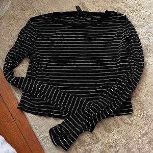 Black and white striped crop top